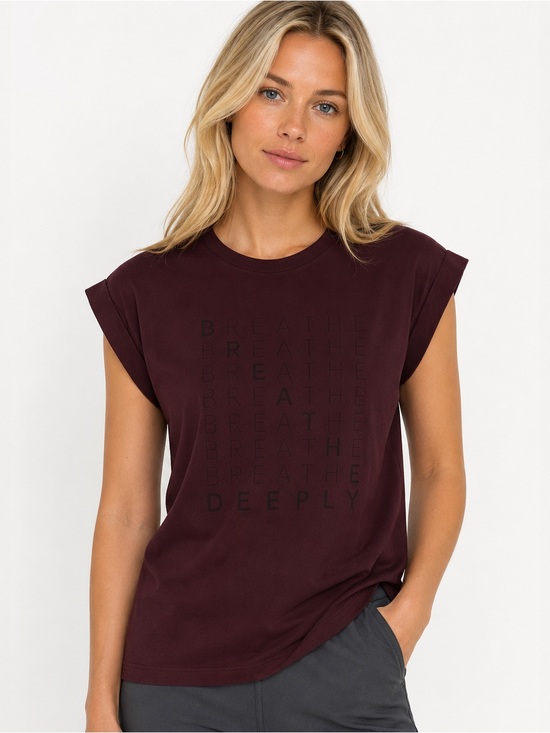 lululemon athletica Tops - LULULEMON Roll Around Tee *Expression
Garnet 2019 W3DK7S $58 Pima Cotton SZ 8